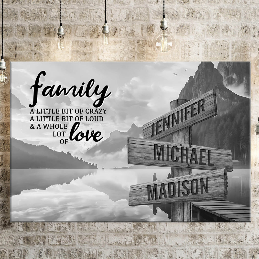 Canyon Dock A Little Whole Lot of Love Multi-Names Premium Canvas Poster