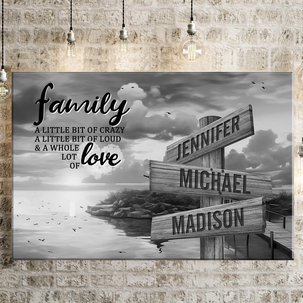 Coast Dusk A Little Whole Lot of Love Multi-Names Premium Canvas Poster