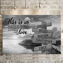 Load image into Gallery viewer, Coast Dusk Personalized &quot;THIS IS US&quot; Multi-Names Premium Canvas Poster
