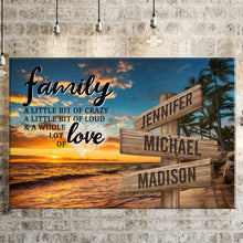 Load image into Gallery viewer, Beach Palm Tree Color A Little Whole Lot of Love Multi-Names Premium Canvas Poster
