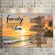 Load image into Gallery viewer, Beach Scenery Color A Little Whole Lot of Love Multi-Names Premium Canvas
