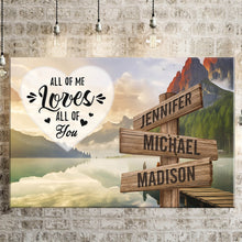 Load image into Gallery viewer, Canyon Dock  Color All of Me Loves All of You Multi-Names Premium Canvas Poster
