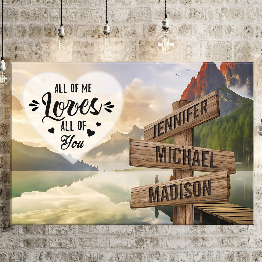 Canyon Dock  Color All of Me Loves All of You Multi-Names Premium Canvas Poster