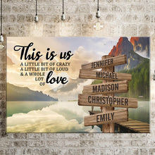 Load image into Gallery viewer, Canyon Dock  Color Personalized &quot;THIS IS US&quot; Multi-Names Premium Canvas Poster
