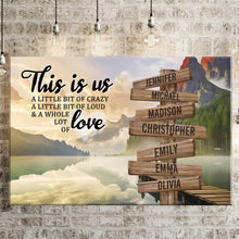 Load image into Gallery viewer, Canyon Dock  Color Personalized &quot;THIS IS US&quot; Multi-Names Premium Canvas Poster
