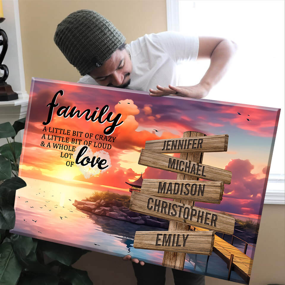 Coast Dusk Color A Little Whole Lot of Love Multi-Names Premium Canvas