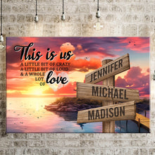 Load image into Gallery viewer, Coast Dusk Color Personalized &quot;THIS IS US&quot; Multi-Names Premium Canvas Poster
