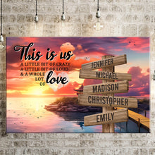 Load image into Gallery viewer, Coast Dusk Color Personalized &quot;THIS IS US&quot; Multi-Names Premium Canvas Poster
