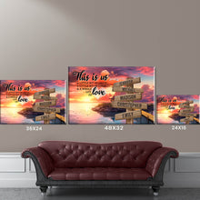 Load image into Gallery viewer, Coast Dusk Color Personalized &quot;THIS IS US&quot; Multi-Names Premium Canvas Poster
