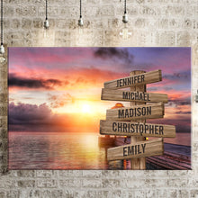 Load image into Gallery viewer, Coast Sunset Color Multi-Names Premium Canvas Poster

