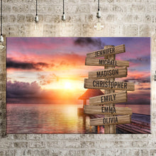 Load image into Gallery viewer, Coast Sunset Color Multi-Names Premium Canvas Poster

