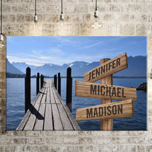 Load image into Gallery viewer, Lake Dock Color Multi-Names Premium Canvas
