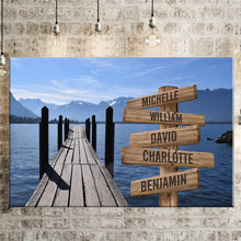 Load image into Gallery viewer, Lake Dock Color Multi-Names Premium Canvas
