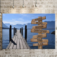 Load image into Gallery viewer, Lake Dock Color Multi-Names Premium Canvas
