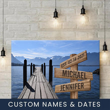 Load image into Gallery viewer, Lake Dock Color Multi-Names Premium Canvas
