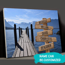 Load image into Gallery viewer, Lake Dock Color Multi-Names Premium Canvas
