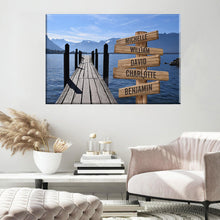 Load image into Gallery viewer, Lake Dock Color Multi-Names Premium Canvas
