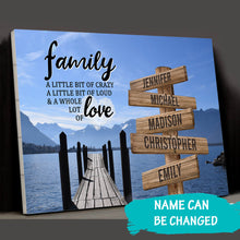 Load image into Gallery viewer, Lake Dock  Color A Little Whole Lot of Love Multi-Names Premium Canvas Poster
