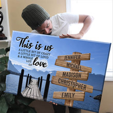 Load image into Gallery viewer, Lake Dock Color Personalized &quot;THIS IS US&quot; Multi-Names Premium Canvas
