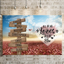 Load image into Gallery viewer, Love Tree Color All of Me Loves All of You Multi-Names Premium Canvas Poster
