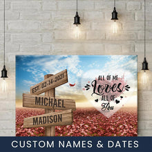 Load image into Gallery viewer, Love Tree Color All of Me Loves All of You Multi-Names Premium Canvas Poster
