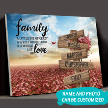 Load image into Gallery viewer, Love Tree  Color A Little Whole Lot of Love Multi-Names Premium Canvas Poster
