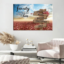 Load image into Gallery viewer, Love Tree  Color A Little Whole Lot of Love Multi-Names Premium Canvas Poster
