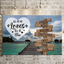 Load image into Gallery viewer, Maldives Scenery Color All of Me Loves All of You Multi-Names Premium Canvas Poster
