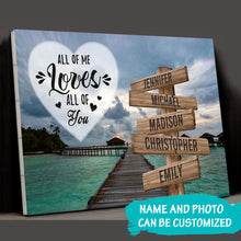 Load image into Gallery viewer, Maldives Scenery Color All of Me Loves All of You Multi-Names Premium Canvas Poster
