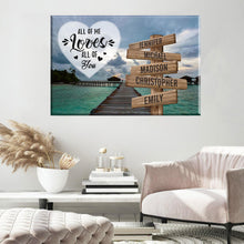 Load image into Gallery viewer, Maldives Scenery Color All of Me Loves All of You Multi-Names Premium Canvas Poster
