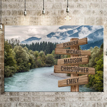 Load image into Gallery viewer, Mountain River Color Multi-Names Premium Canvas Poster
