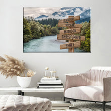 Load image into Gallery viewer, Mountain River Color Multi-Names Premium Canvas
