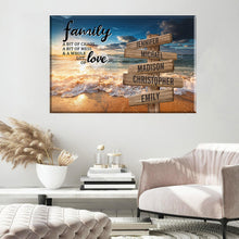 Load image into Gallery viewer, Ocean Sunset Color A Bit Whole Lot of Love Multi-Names Premium Canvas
