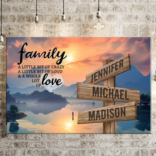 Load image into Gallery viewer, Riverside Dusk Color A Little Whole Lot of Love Multi-Names Premium Canvas
