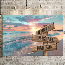 Load image into Gallery viewer, Sunrise And Beach Color Multi-Names Premium Canvas
