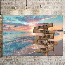 Load image into Gallery viewer, Sunrise And Beach Color Multi-Names Premium Canvas
