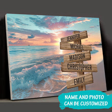 Load image into Gallery viewer, Sunrise And Beach Color Multi-Names Premium Canvas
