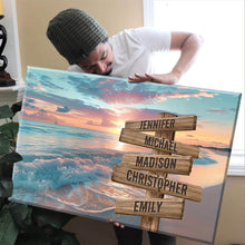 Load image into Gallery viewer, Sunrise And Beach Color Multi-Names Premium Canvas
