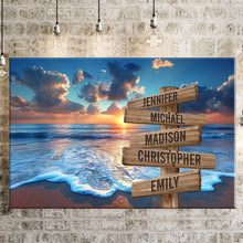 Load image into Gallery viewer, Sunrise &amp; Beach Color Multi-Names Premium Canvas Poster
