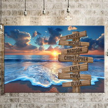 Load image into Gallery viewer, Sunrise &amp; Beach Color Multi-Names Premium Canvas Poster
