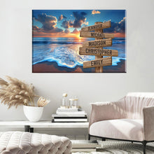 Load image into Gallery viewer, Sunrise &amp; Beach Color Multi-Names Premium Canvas Poster
