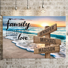 Load image into Gallery viewer, Sunset Beach Color A Little Whole Lot of Love Multi-Names Premium Canvas Poster
