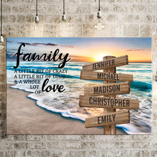 Load image into Gallery viewer, Sunset Beach Color A Little Whole Lot of Love Multi-Names Premium Canvas Poster
