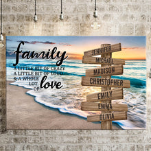 Load image into Gallery viewer, Sunset Beach Color A Little Whole Lot of Love Multi-Names Premium Canvas Poster
