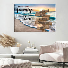 Load image into Gallery viewer, Sunset Beach Color A Little Whole Lot of Love Multi-Names Premium Canvas Poster
