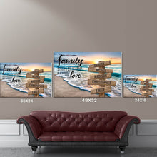 Load image into Gallery viewer, Sunset Beach Color A Little Whole Lot of Love Multi-Names Premium Canvas Poster
