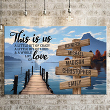 Load image into Gallery viewer, Sunshine Pier Color Personalized &quot;THIS IS US&quot; Multi-Names Premium Canvas Poster
