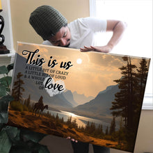 Load image into Gallery viewer, Surrounded by Mountains Color Personalized &quot;THIS IS US&quot; Multi-Names Premium Canvas
