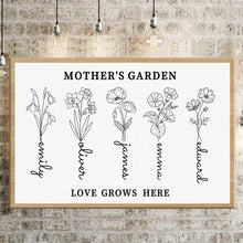 Load image into Gallery viewer, Custom Birth Flower Canvas Poster - Unique Family Gifts
