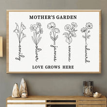 Load image into Gallery viewer, Custom Birth Flower Canvas Poster - Unique Family Gifts
